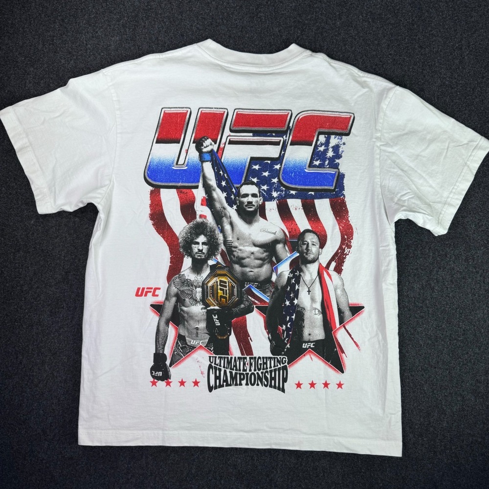 UFC Patriotic T Shirt Mens Med Thick Sean Omalley Gaethje Chandler USA